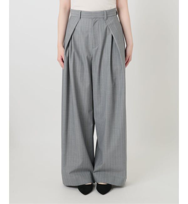 IENA LA BOUCLE「IENA LA BOUCLE スラブインパーテッドタックパンツ」|スラックス|