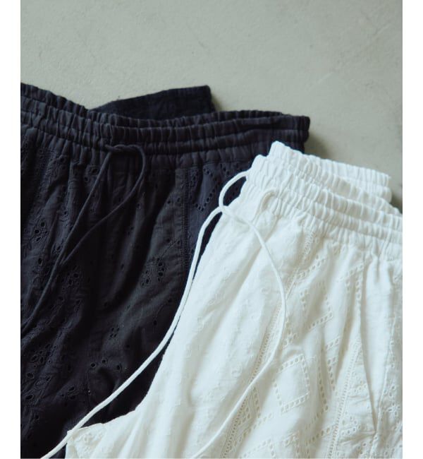 IENA LA BOUCLE「《予約》IENA LA BOUCLE レースアソートイージーパンツ」|その他|ブラック