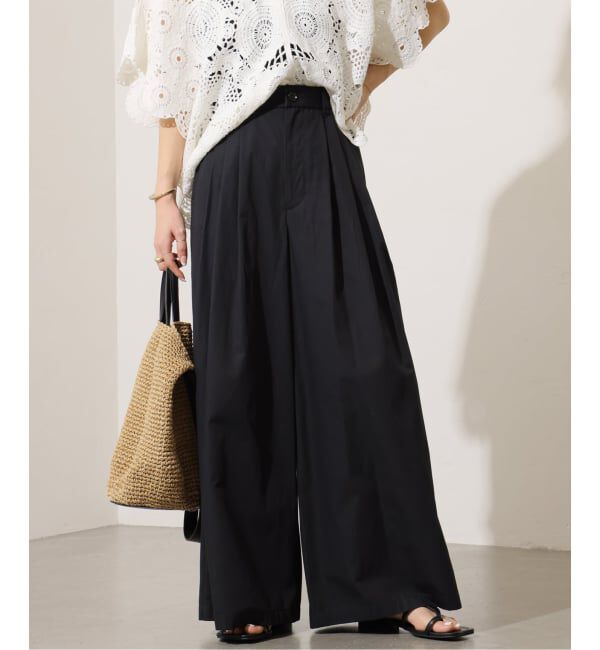 JOURNAL STANDARD relume「コットンリネンタックワイドパンツ」|その他|ブラック