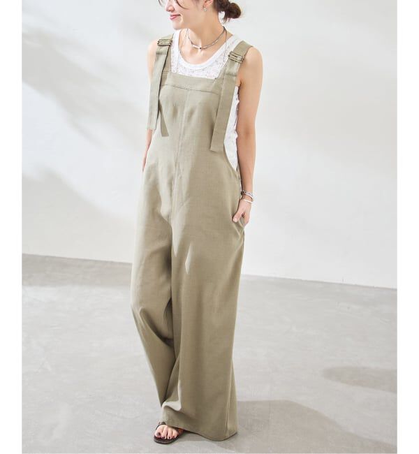 JOURNAL STANDARD「アイアスストレッチサロペット」|オールインワン|ベージュ