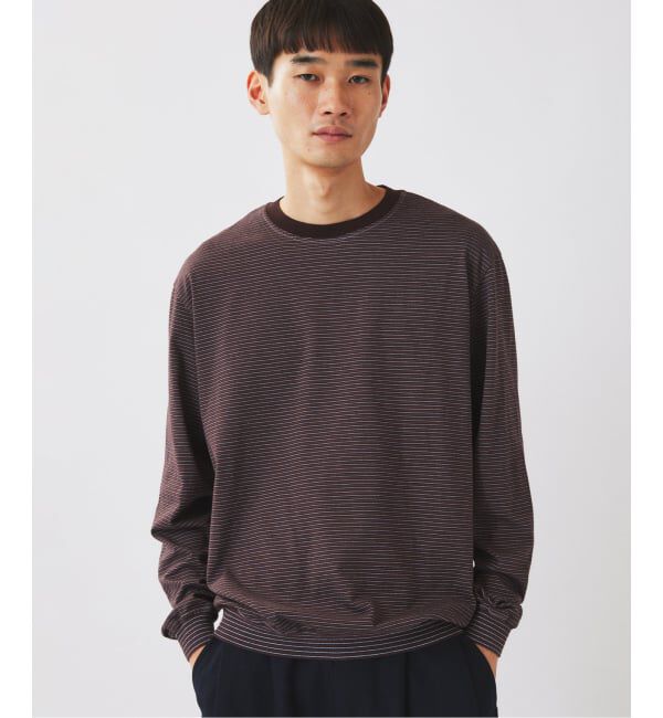 JOURNAL STANDARD relume「《予約》米富繊維 / Yonetomi 別注 ガーメントダイ ボーダー ロンT」|Tシャツ・カットソー|