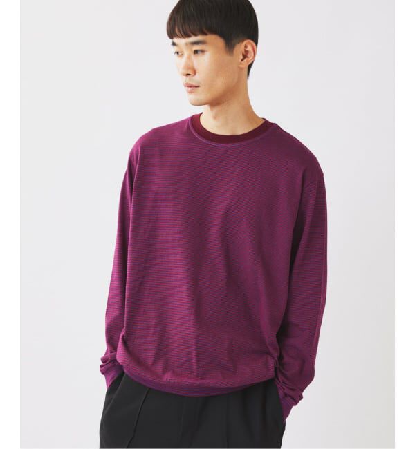 JOURNAL STANDARD relume「《予約》米富繊維 / Yonetomi 別注 ガーメントダイ ボーダー ロンT」|Tシャツ・カットソー|