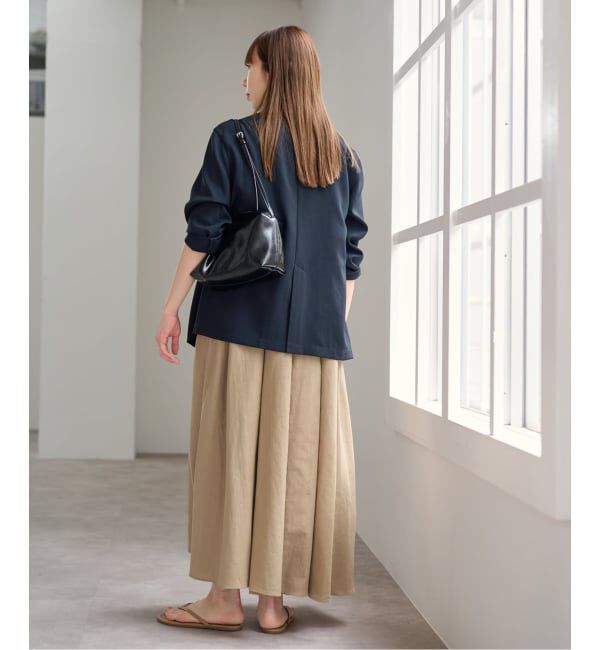 U by SPICK&SPAN「コットンリネンバックギャザーワンピース」|ワンピース|