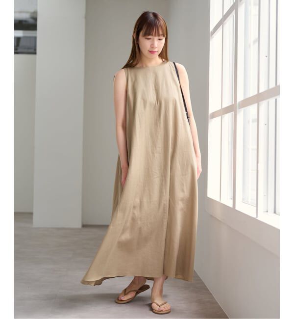 U by SPICK&SPAN「コットンリネンバックギャザーワンピース」|ワンピース|