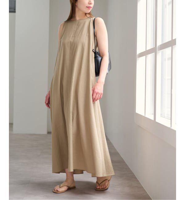 U by SPICK&SPAN「コットンリネンバックギャザーワンピース」|ワンピース|