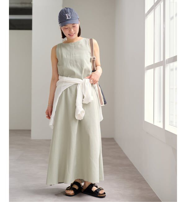 U by SPICK&SPAN「コットンリネンバックギャザーワンピース」|ワンピース|