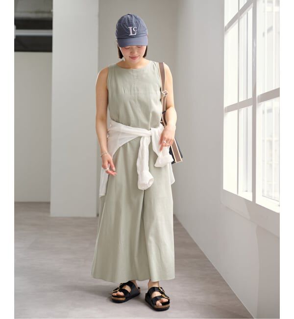 U by SPICK&SPAN「コットンリネンバックギャザーワンピース」|ワンピース|