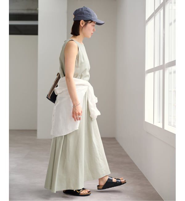 U by SPICK&SPAN「コットンリネンバックギャザーワンピース」|ワンピース|