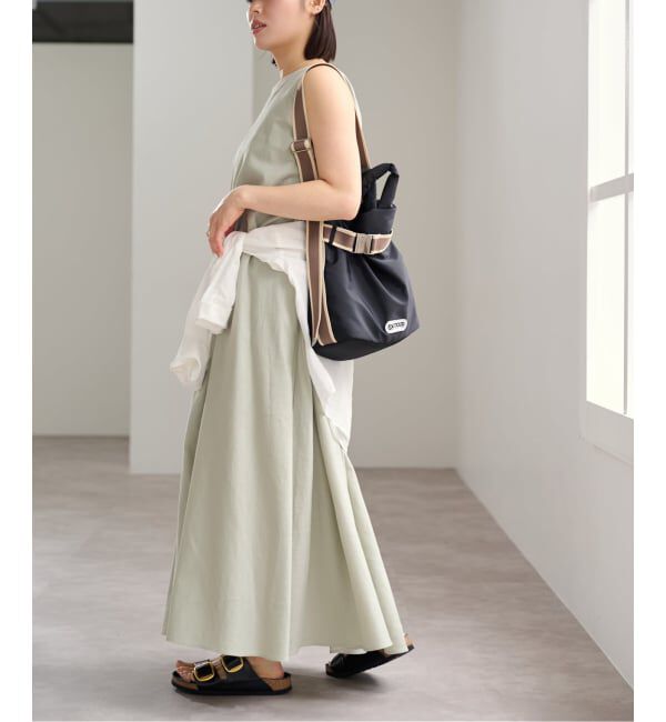 U by SPICK&SPAN「コットンリネンバックギャザーワンピース」|ワンピース|