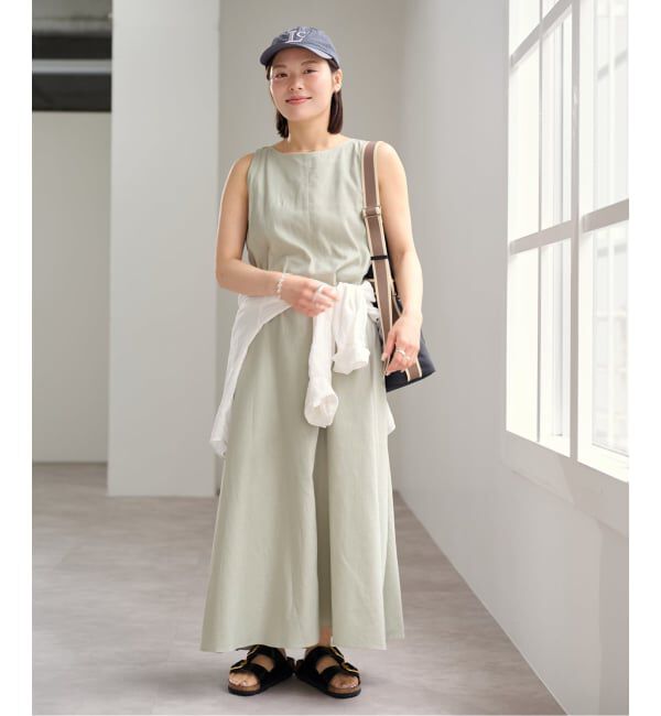 U by SPICK&SPAN「コットンリネンバックギャザーワンピース」|ワンピース|