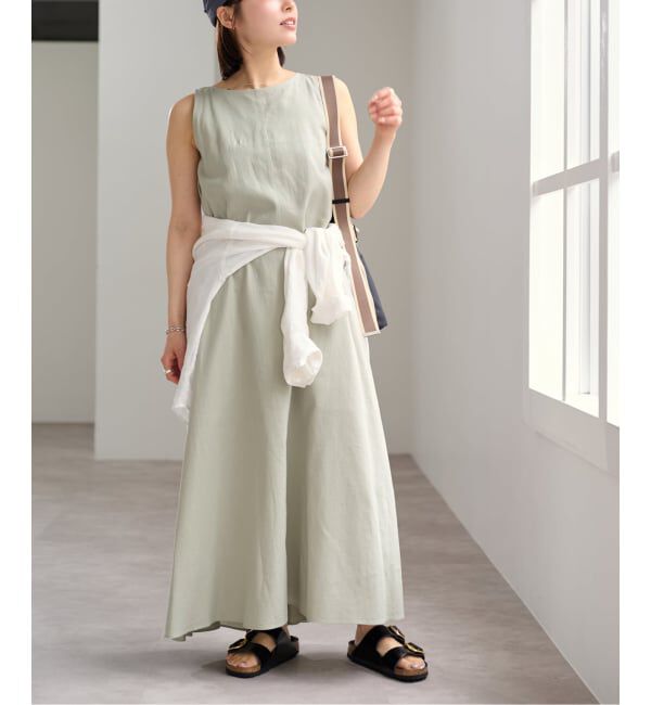 U by SPICK&SPAN「コットンリネンバックギャザーワンピース」|ワンピース|