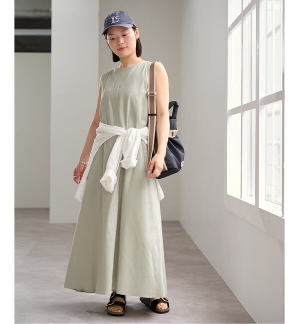 U by SPICK&SPAN「コットンリネンバックギャザーワンピース」|ワンピース|