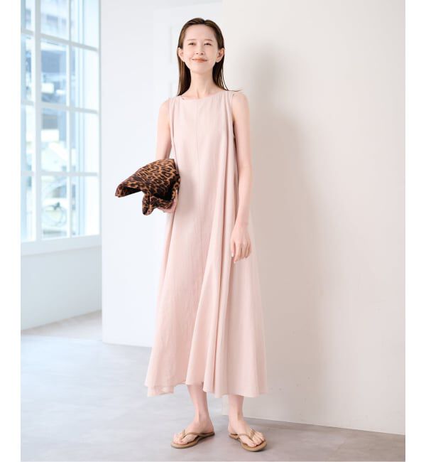 U by SPICK&SPAN「コットンリネンバックギャザーワンピース」|ワンピース|