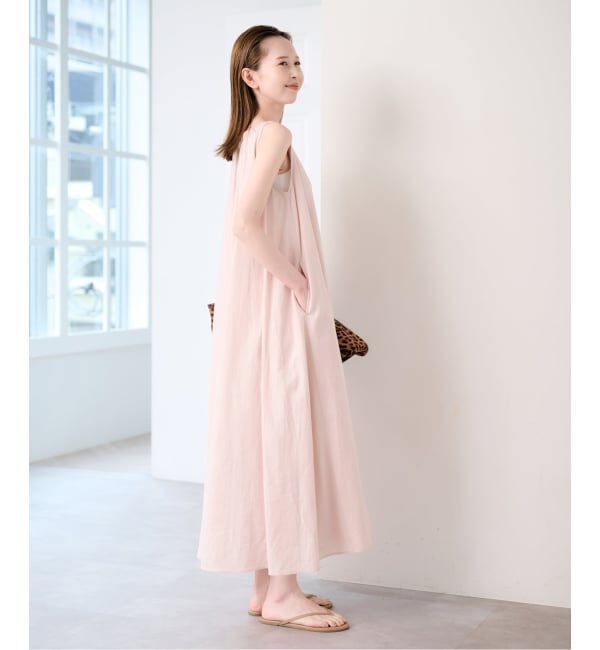 U by SPICK&SPAN「コットンリネンバックギャザーワンピース」|ワンピース|