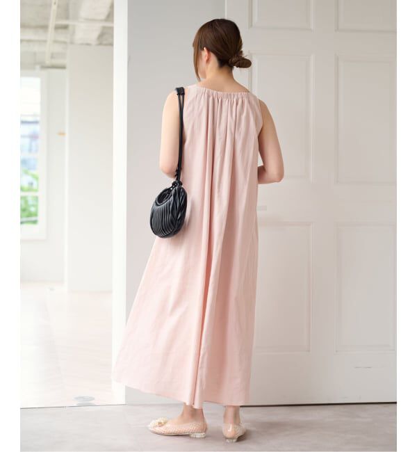 U by SPICK&SPAN「コットンリネンバックギャザーワンピース」|ワンピース|