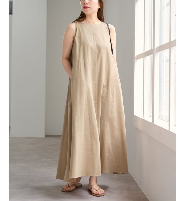 U by SPICK&SPAN「コットンリネンバックギャザーワンピース」|ワンピース|