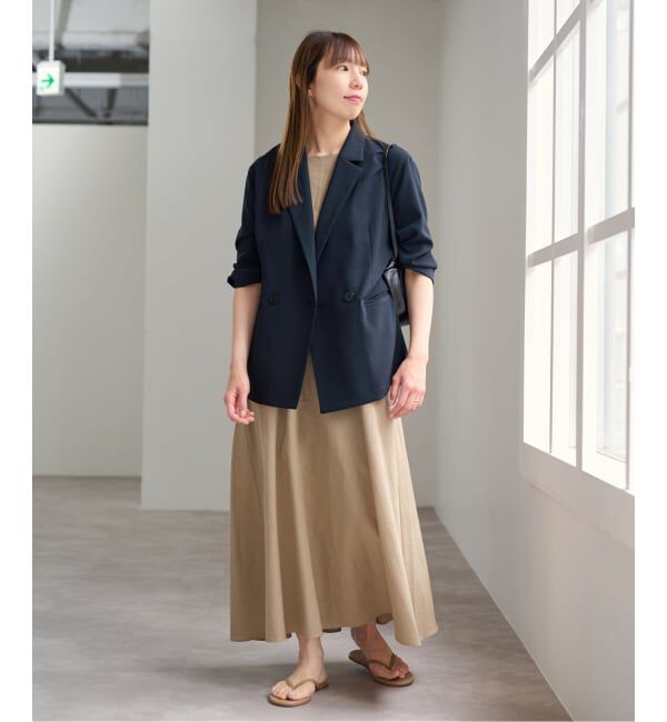 U by SPICK&SPAN「コットンリネンバックギャザーワンピース」|ワンピース|
