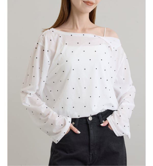 U by SPICK&SPAN「《追加 / 予約》アシメオフショルオーバーカットソー」|Tシャツ・カットソー|
