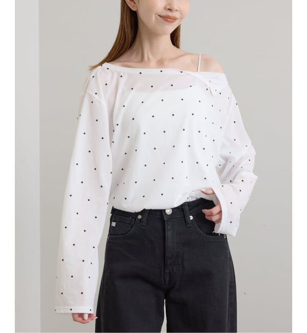 U by SPICK&SPAN「《追加 / 予約》アシメオフショルオーバーカットソー」|Tシャツ・カットソー|