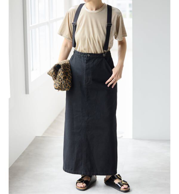 Spick and Span「サスペンダー付きワーカータイトスカート」|スカート|ブラック