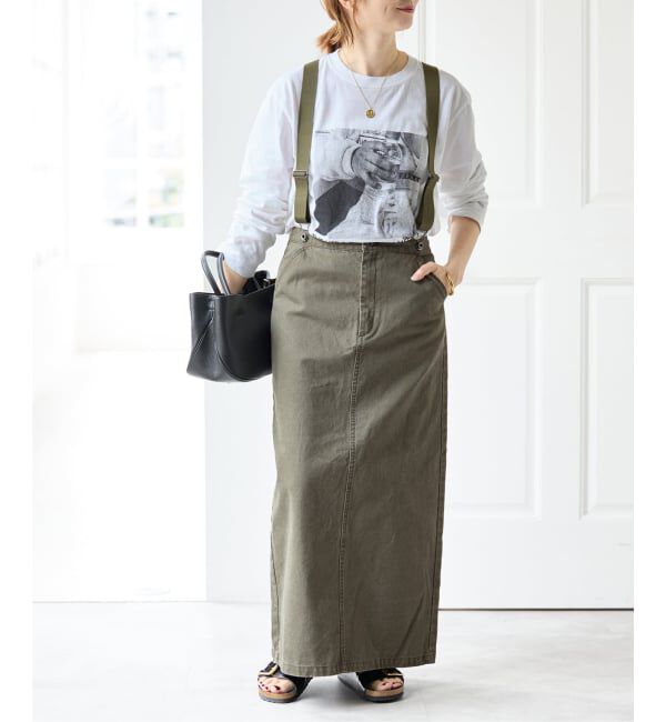 Spick and Span「サスペンダー付きワーカータイトスカート」|スカート|