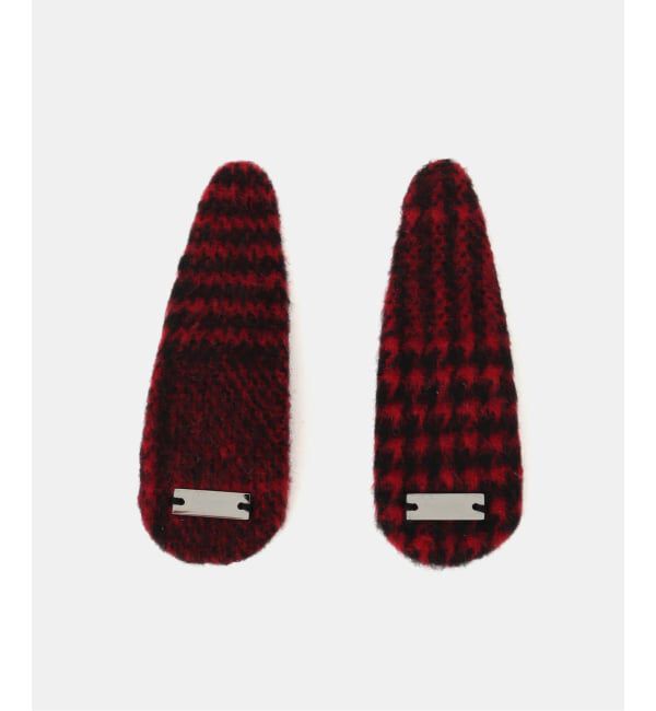 GRISE「heyep/ ヘイップ Plaid Hair Clips」|その他|レッド