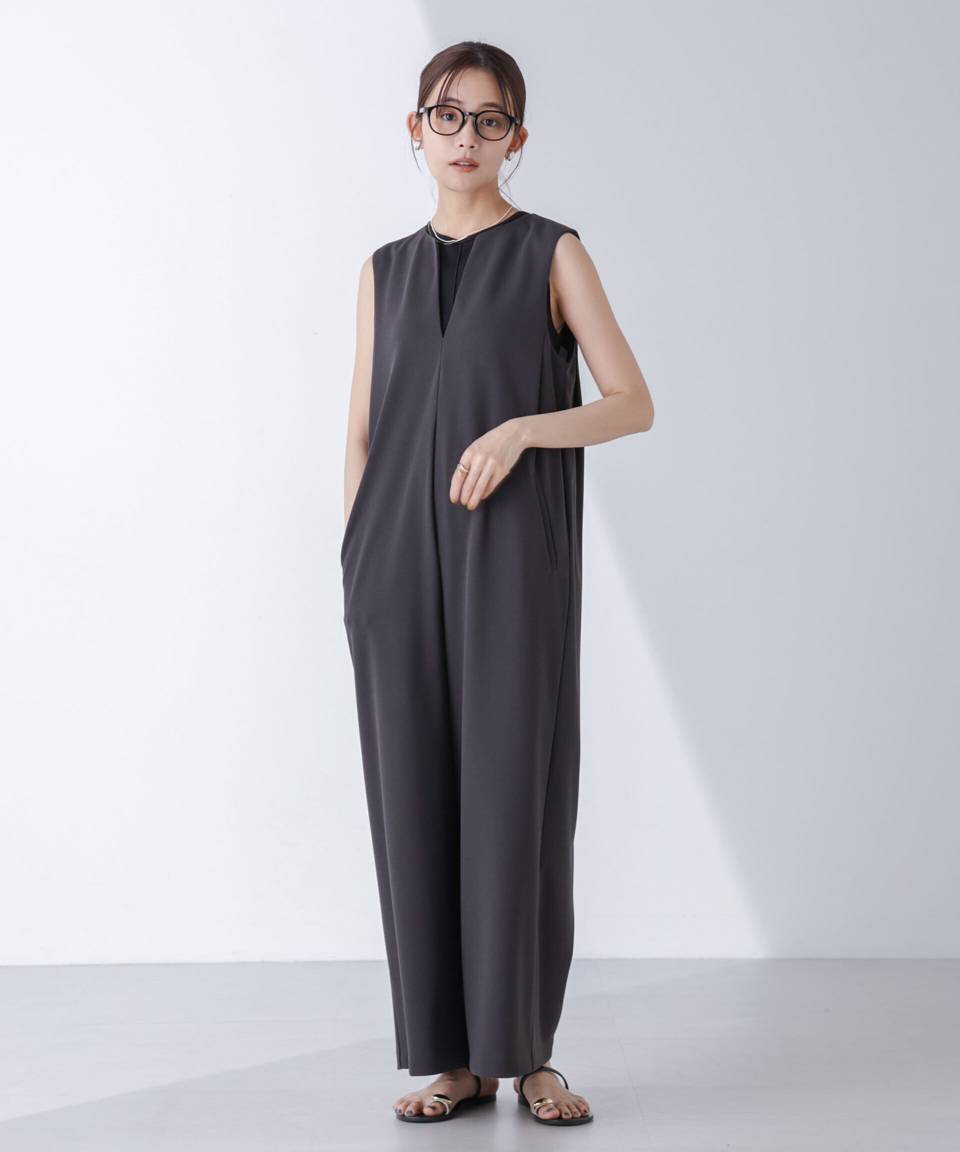 NANO universe「AtPARK＆DAILYWEAR/カットジョーゼットサロペ」|ワンピース|