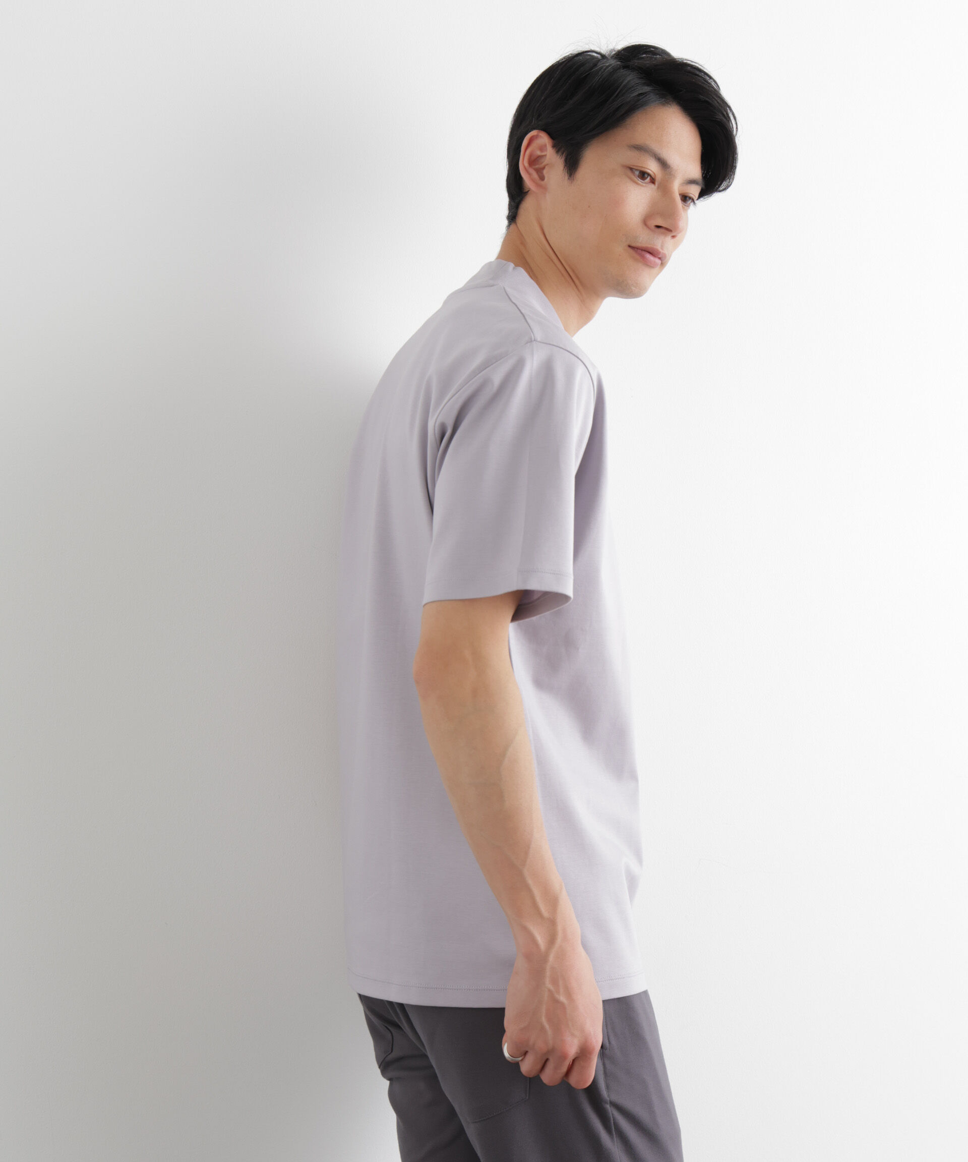 NANO universe「ジャケT(R) プレミアム クルーネック 半袖」|Tシャツ・カットソー|