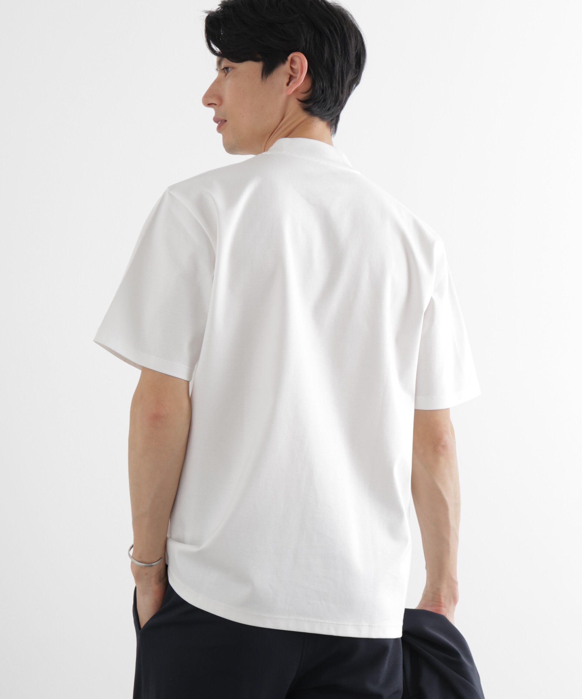 NANO universe「ジャケT(R) プレミアム クルーネック 半袖」|Tシャツ・カットソー|