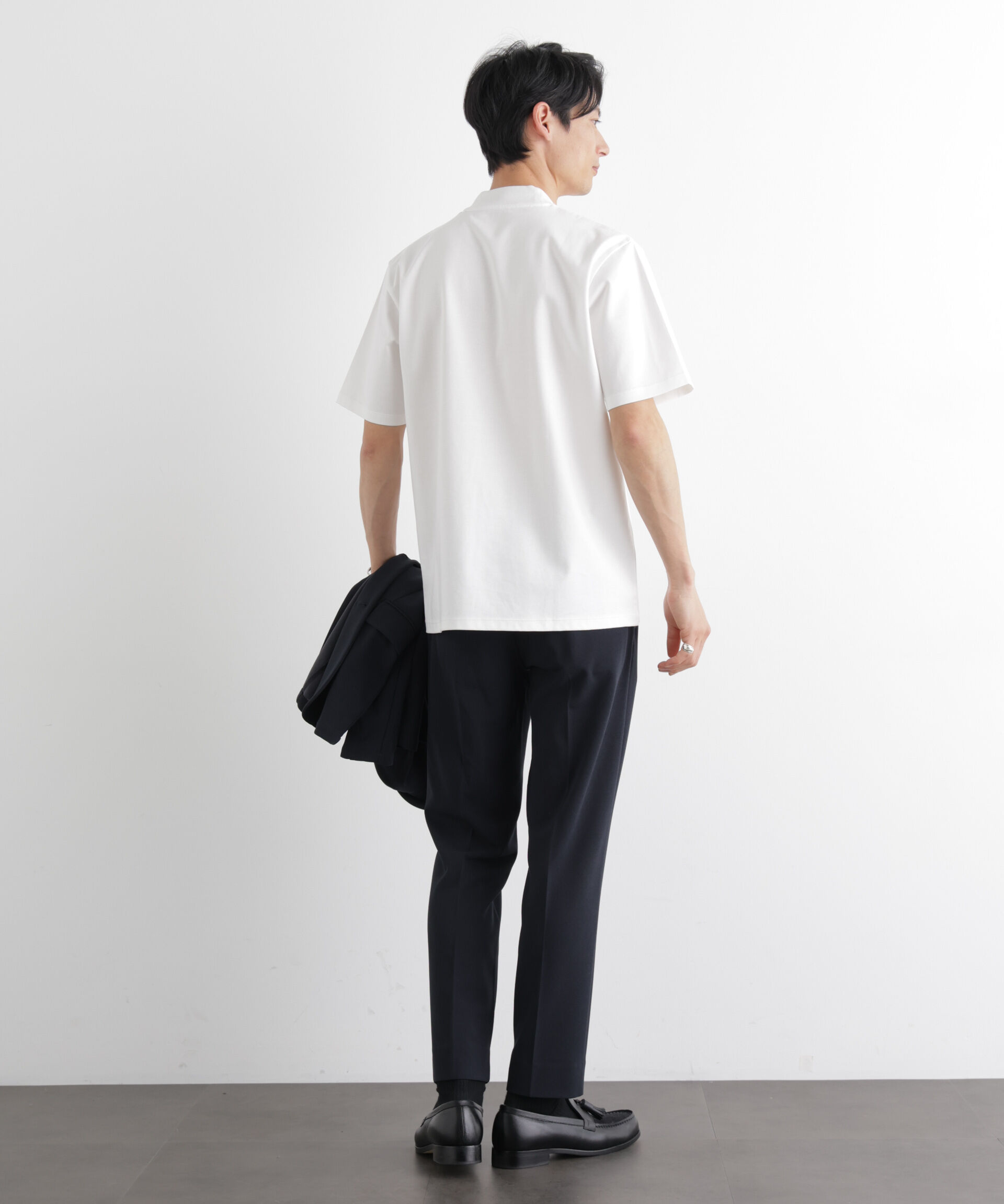 NANO universe「ジャケT(R) プレミアム クルーネック 半袖」|Tシャツ・カットソー|