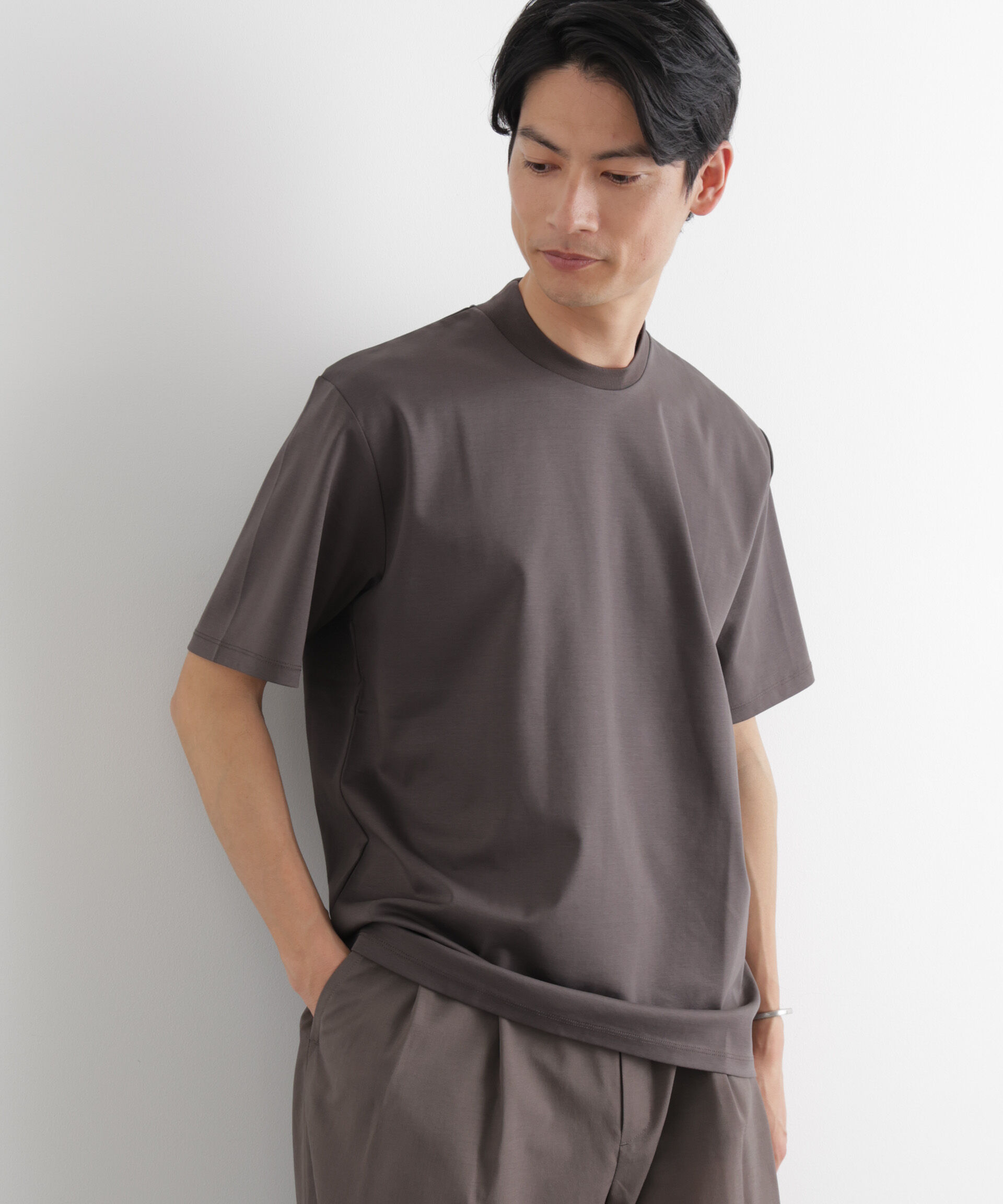 NANO universe「ジャケT(R) プレミアム クルーネック 半袖」|Tシャツ・カットソー|