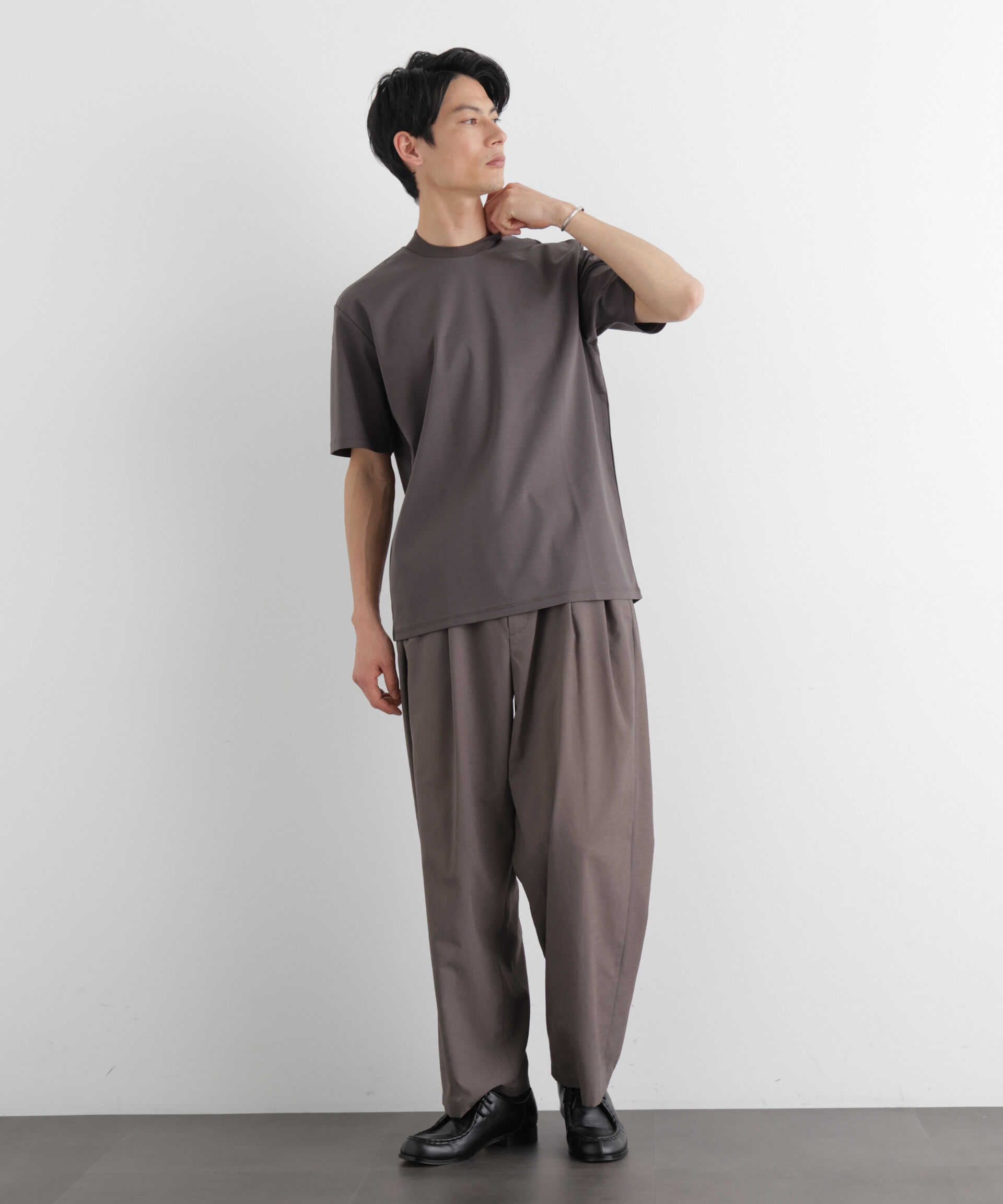 NANO universe「ジャケT(R) プレミアム クルーネック 半袖」|Tシャツ・カットソー|