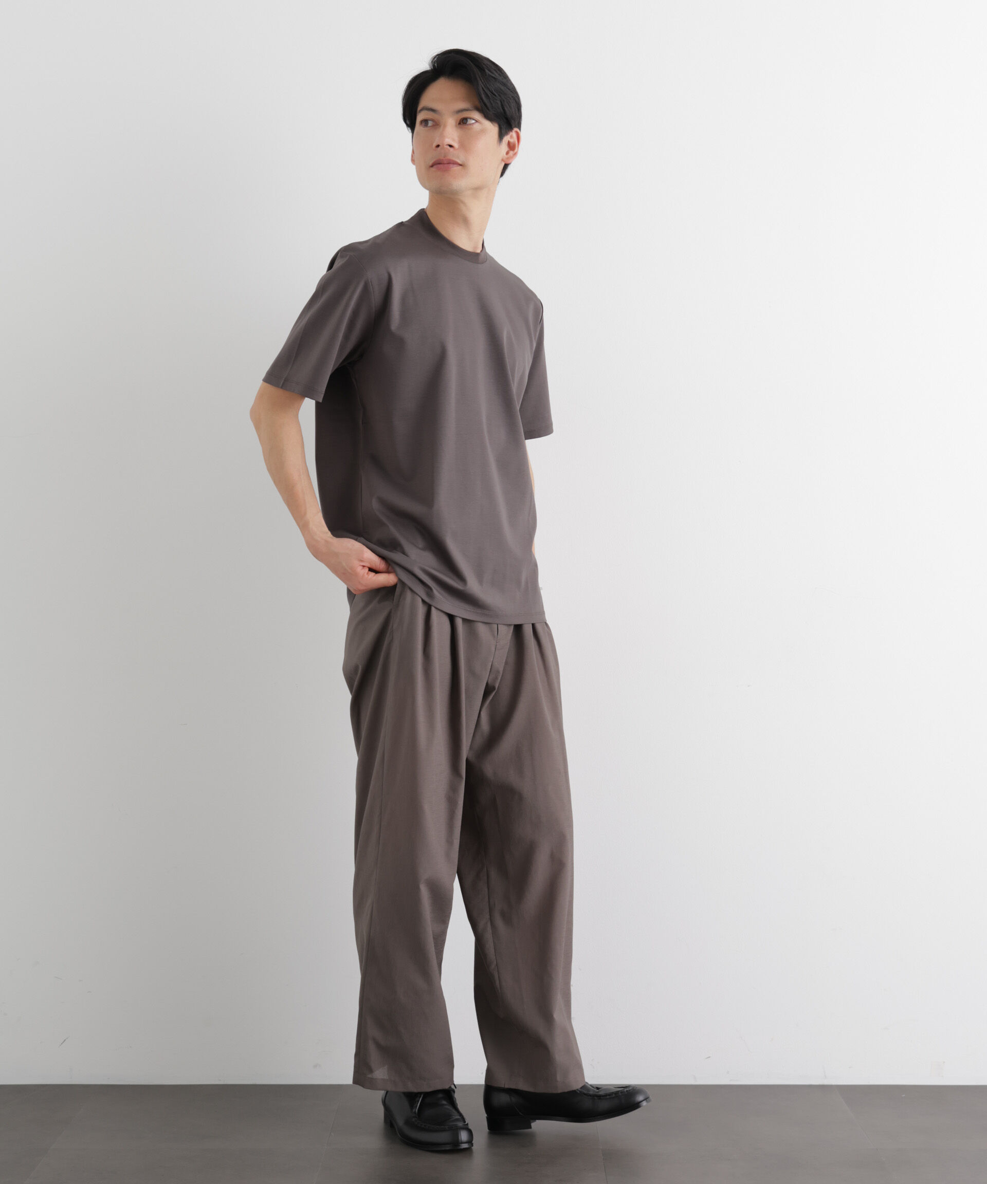 NANO universe「ジャケT(R) プレミアム クルーネック 半袖」|Tシャツ・カットソー|