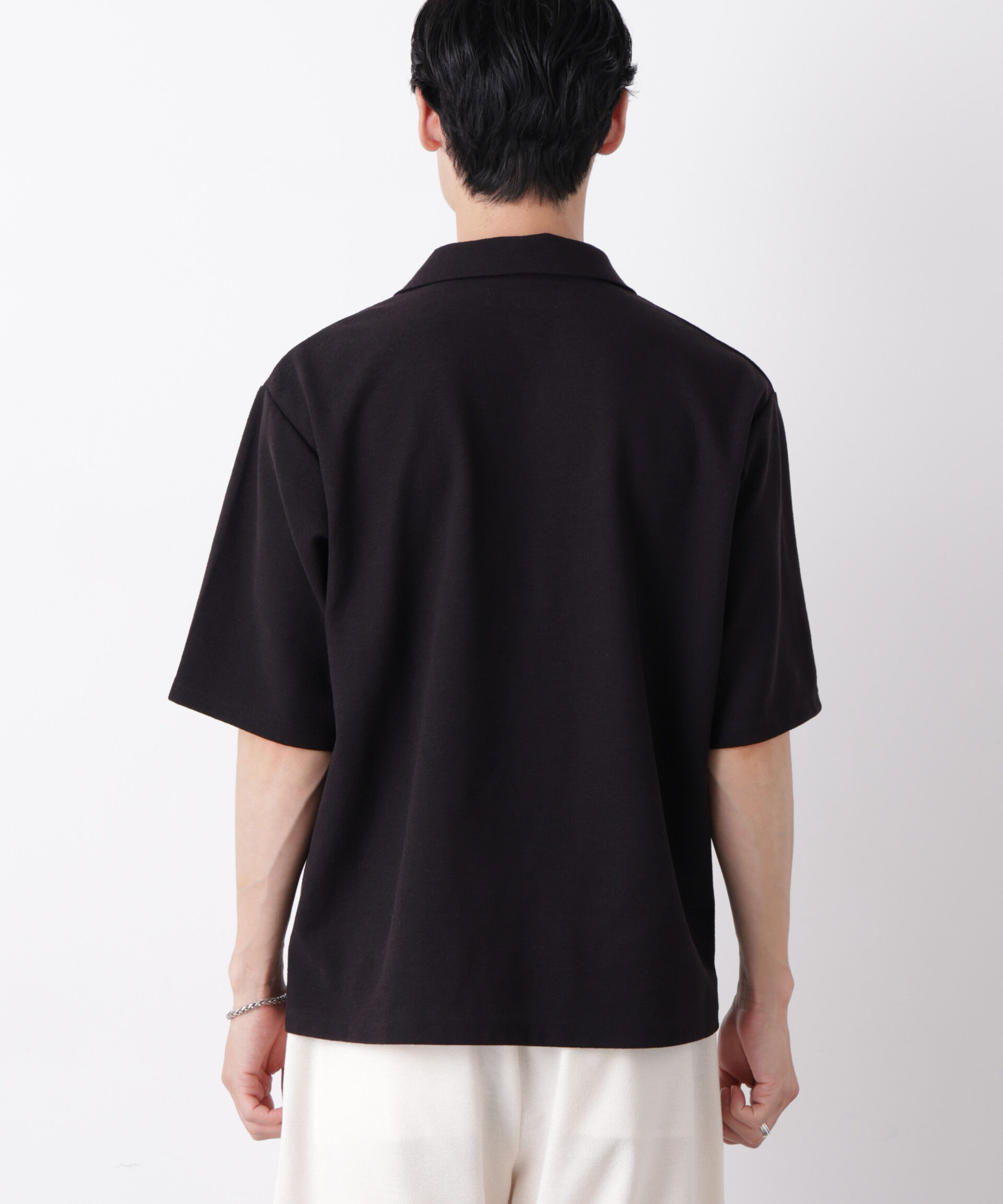NANO universe「マイクロパイル スキッパーポロシャツ 吸水速乾（セットアップ可）」|Tシャツ・カットソー|