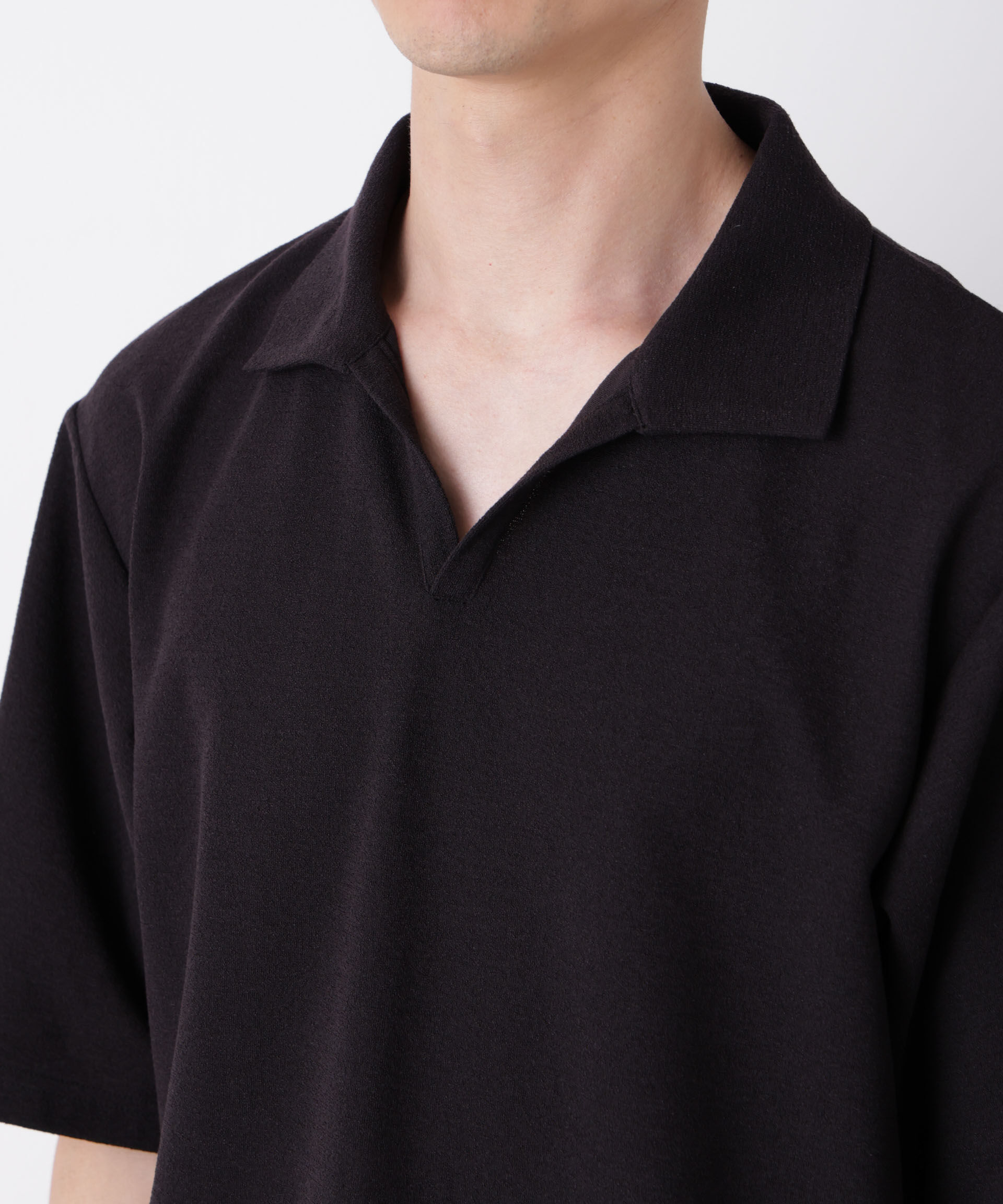NANO universe「マイクロパイル スキッパーポロシャツ 吸水速乾（セットアップ可）」|Tシャツ・カットソー|