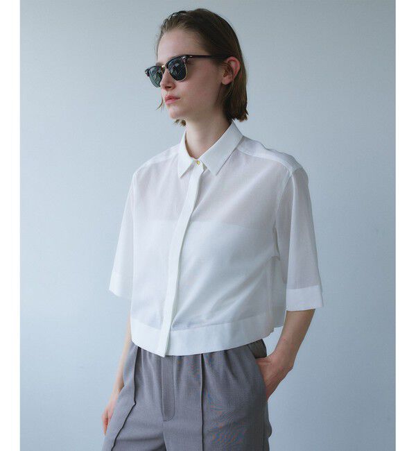 BEIGE,「BAC / コットンシアー ショートレングスシャツ」|シャツ・ブラウス|