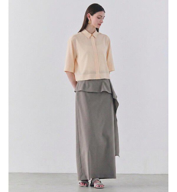 BEIGE,「BAC / コットンシアー ショートレングスシャツ」|シャツ・ブラウス|
