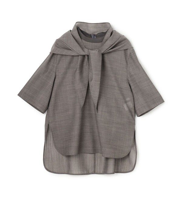 BEIGE,「MOYE / スカーフ付き ハーフスリーブブラウス」|シャツ・ブラウス|