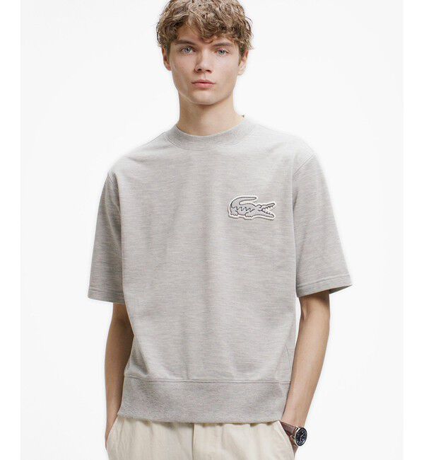 LACOSTE「オーバーサイズクロックエンブレム 半袖スウェット」|スウェット・ジャージ|グレー