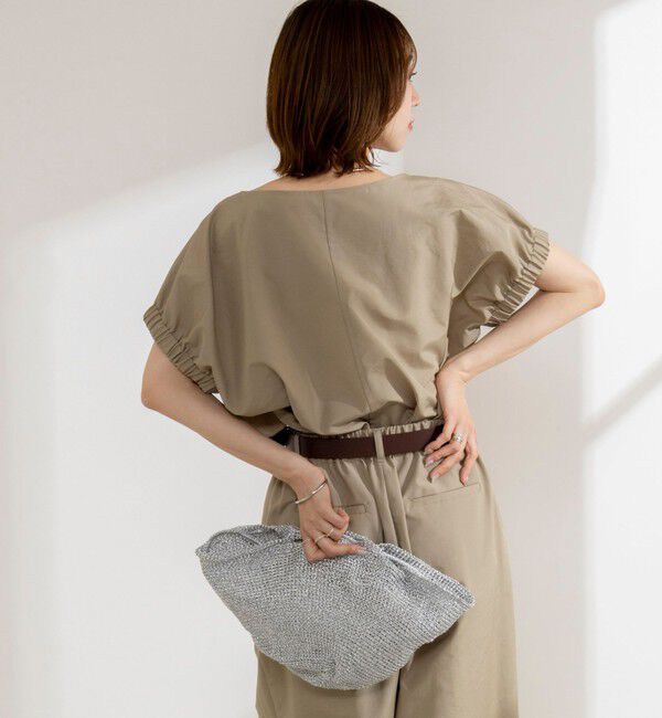 NOLLEY'S「《セットアップ対応》ウォッシャブルエクセルテックタンブラーギャザーフレンチスリーブブラウス」|シャツ・ブラウス|