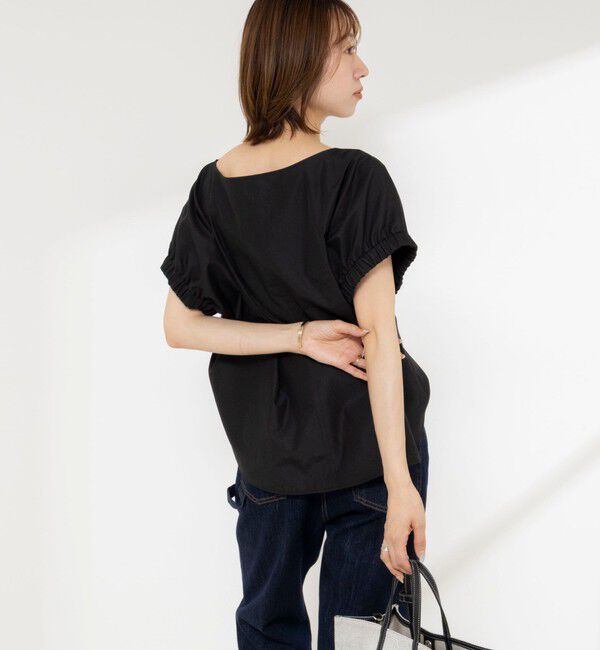 NOLLEY'S「《セットアップ対応》ウォッシャブルエクセルテックタンブラーギャザーフレンチスリーブブラウス」|シャツ・ブラウス|