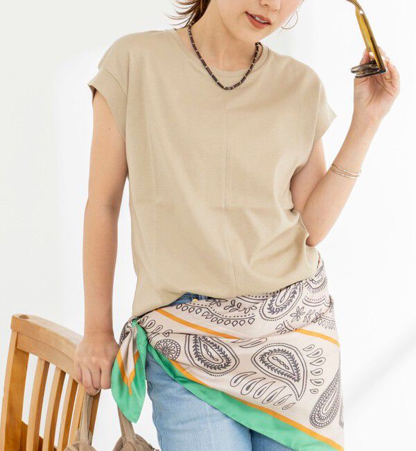 NOLLEY'S「《ノーリーズオリジナル美容Tシャツ》シルクアミノ酸加工オーバーノースリーブ」|Tシャツ・カットソー|