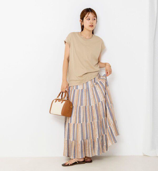 NOLLEY'S「《ノーリーズオリジナル美容Tシャツ》シルクアミノ酸加工オーバーノースリーブ」|Tシャツ・カットソー|