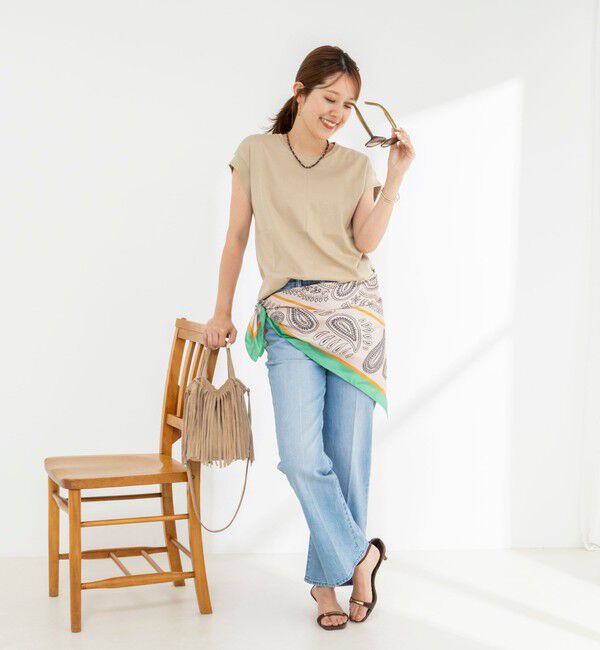 NOLLEY'S「《ノーリーズオリジナル美容Tシャツ》シルクアミノ酸加工オーバーノースリーブ」|Tシャツ・カットソー|