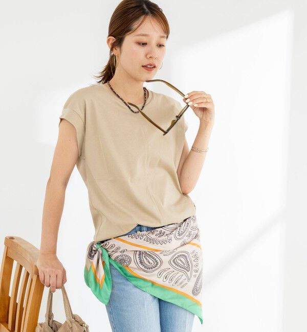NOLLEY'S「《ノーリーズオリジナル美容Tシャツ》シルクアミノ酸加工オーバーノースリーブ」|Tシャツ・カットソー|