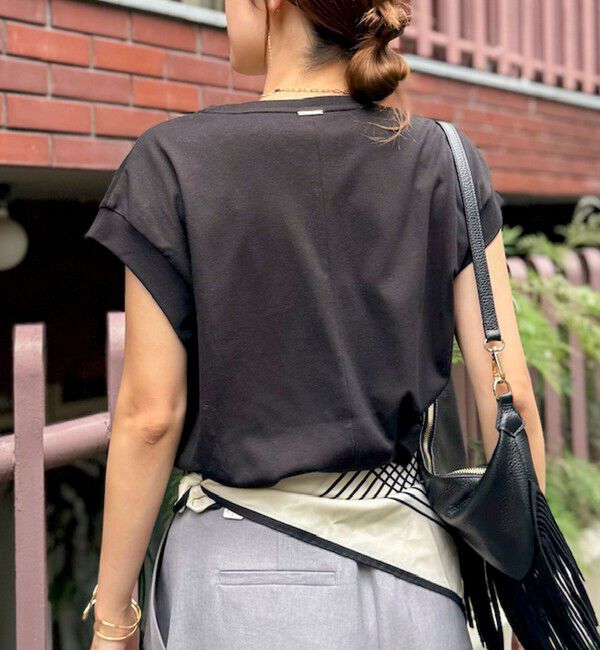 NOLLEY'S「《ノーリーズオリジナル美容Tシャツ》シルクアミノ酸加工オーバーノースリーブ」|Tシャツ・カットソー|