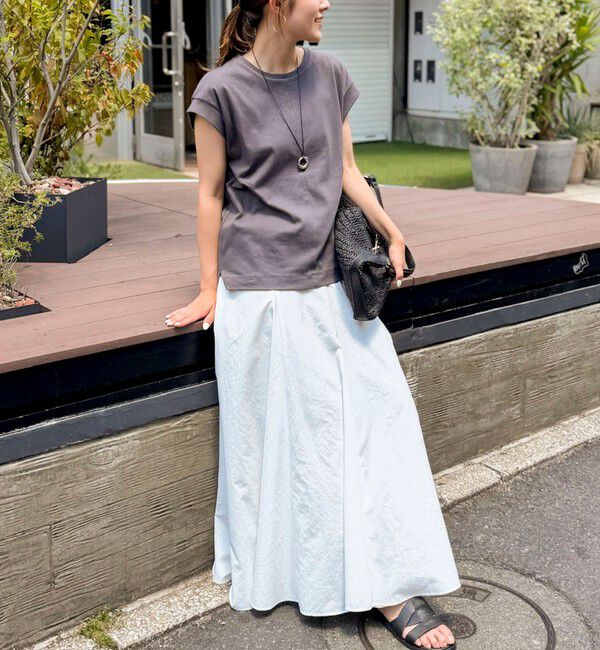 NOLLEY'S「《ノーリーズオリジナル美容Tシャツ》シルクアミノ酸加工オーバーノースリーブ」|Tシャツ・カットソー|