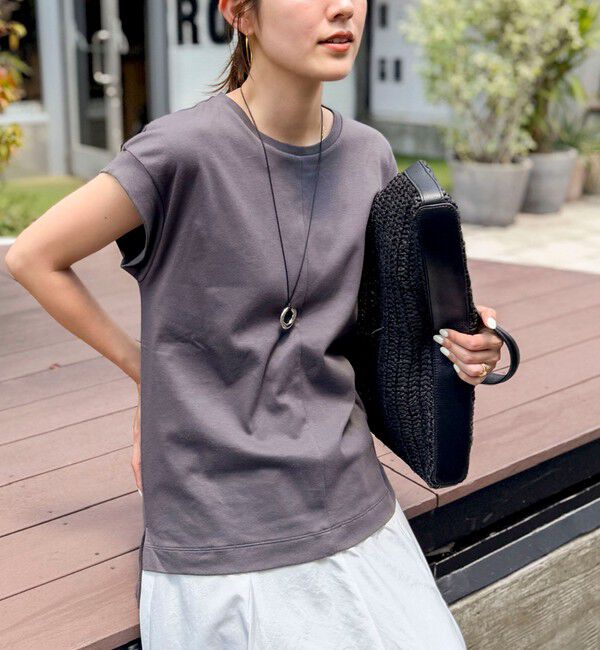NOLLEY'S「《ノーリーズオリジナル美容Tシャツ》シルクアミノ酸加工オーバーノースリーブ」|Tシャツ・カットソー|