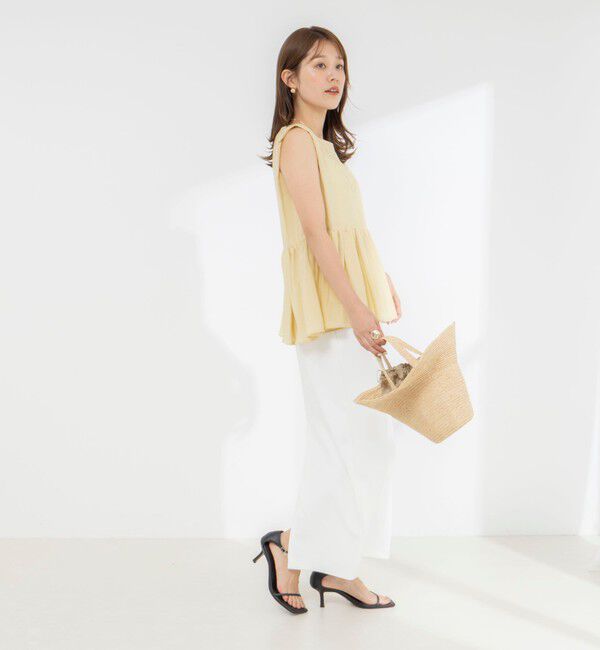NOLLEY'S「《接触冷感》【BECシリーズ】ウォッシャブルシアーノースリーブペプラムブラウス」|シャツ・ブラウス|