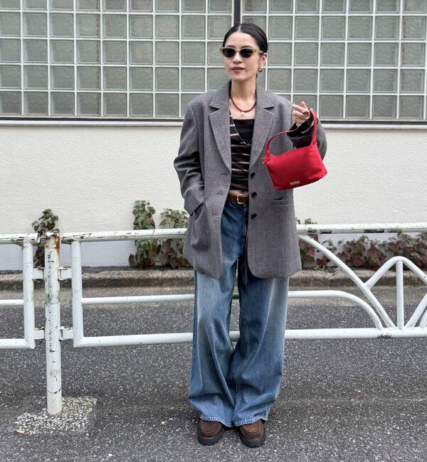 Rie Miller「《4サイズ展開》【RM denim】ルーズワイドデニム」|デニム|